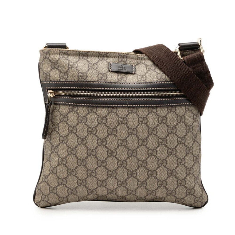 Gucci GG Supreme Crossbody Shoulder Bag Beige Brown Leather - Picture 2 of 7